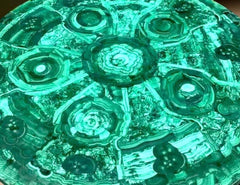 Handmade Malachite Stone Table – Round Inlay for Coffee or Center Use Unique Handicrafts IND