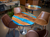 Blue Epoxy River Coffee Table – Handmade Wood Resin Table – Modern Rustic Furniture – Unique Living Room Home Decor Unique Handicrafts IND