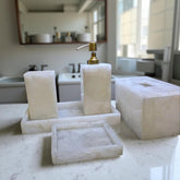 Quartz Bathroom Set, Agate Vanity Accessories, Stone Bathroom Decor, Soap Dispenser Set, Luxury Bathroom Set, Vanity Tray Sale Online Unique Handicrafts IND