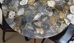 Antique Gemstone Quartz Center Table, Natural Stone Round Table Top – Handmade Home Decor Desk Accent Unique Handicrafts IND