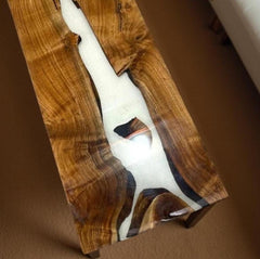 dining room table, Farm House Table , Epoxy Resin River Table – Handmade Wood and White Resin Arts Gift For Him Unique Handicrafts IND