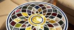 Luxury White Marble Coffee Table – Pietra Dura Mosaic Inlay Semi-Precious Stone Art Unique Handicrafts IND