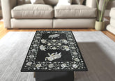 Handmade Black Marble Table – Mother of Pearl Elephant Inlay, Home Decor Furniture Unique Handicrafts IND