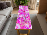 Luxury Pink Agate Stone Console Table | Backlit Quartz Countertop Dining Table | Kitchen Island & Stone Bar Countertop Decor Unique Handicrafts IND