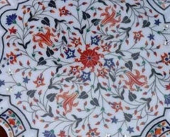 Elegant Marble Inlay Food Platter – Carnelian Flower Decorative Tray | Artisan Stone Serving Board Kitchen Accessories Unique Handicrafts IND