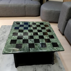 Handmade Green Marble Chess Board – Personalized Gift for Him & Her, Unique Luxury Game Set Unique Handicrafts IND