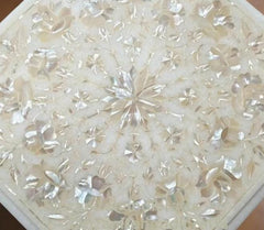Mother of Pearl Inlay Marble Table Top | Floral Marquetry Art | Handmade Coffee Table Furniture Unique Handicrafts IND
