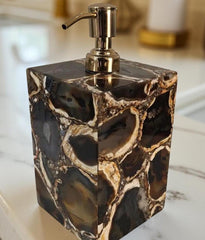 Luxury Agate Stone Soap Pump | Natural Gemstone Bathroom Bottle | Handmade Gift for Her or Him Unique Handicrafts IND