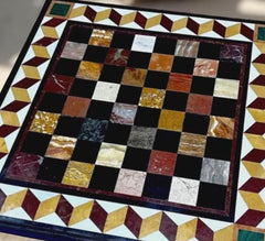 Black Marble Chess Set – Semi-Precious Mosaic Italian Inlay – Personalized Custom Gift Unique Handicrafts IND