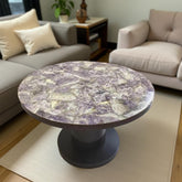 Amethyst Gemstone Dining Table – Handmade Purple Agate Countertop – Interior Art Furniture Unique Handicrafts IND