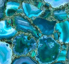 Handcrafted Natural Blue Agate Stone Coffee Table | Home & Office Interior Luxury Furniture Unique Handicrafts IND