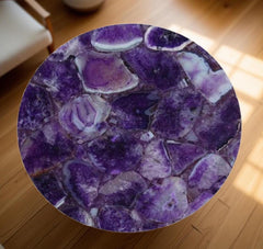 Buy Natural Purple Agate Stone Coffee Table | Handmade Gemstone Furniture for Home & Office Unique Handicrafts IND