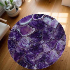 Buy Natural Purple Agate Stone Coffee Table | Handmade Gemstone Furniture for Home & Office Unique Handicrafts IND