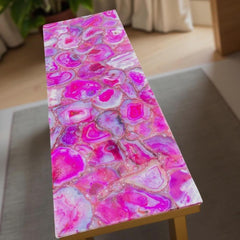 Luxury Pink Agate Stone Console Table | Backlit Quartz Countertop Dining Table | Kitchen Island & Stone Bar Countertop Decor Unique Handicrafts IND
