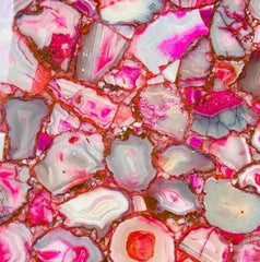 Handmade Pink Agate Coffee Table | Live Edge Floral Shape | Unique Gemstone Furniture for Indoor & Outdoor Decor Unique Handicrafts IND