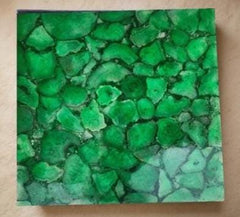 Green Agate Coffee Table – Square Gemstone Slab – Handmade Luxury Living Room Furniture Unique Handicrafts IND