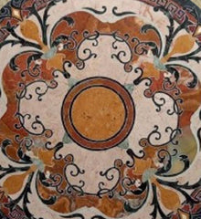 Black Marble Round Table – Carnelian Inlay Italian Art – Handmade Stone Table for Home & Office Décor – Unique Gift Unique Handicrafts IND