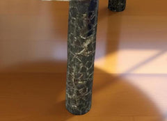 Elegant Black Agate Coffee Table Round with Stand | Mid Century Modern Handmade Stone Table | Luxury Gemstone Furniture for Home Decor Unique Handicrafts IND