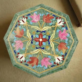Buy Green Marble Coffee Table Top, Handmade Semi Precious Inlay Pietradura Floral Art, Luxury Home Decor, Interior Gift for Her Wedding Unique Handicrafts IND