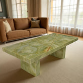 Onyx Sofa Table | Marble Coffee Table | Handmade Dining Table | Rectangular Living Room Table | Custom Made Marble Furniture Unique Handicrafts IND