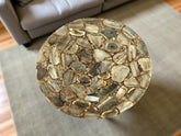 Wild Agate Round Stone Table Handmade | Natural Gemstone Center Table Home Office Decor Unique Handicrafts IND