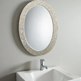 Luxury Mother of Pearl Oval Wall Hanging Mirror – Stone Home & Bathroom Interior Decor Unique Handicrafts IND