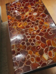Orange Onyx Center Table – Custom Marble Coffee Table – Natural Stone Handmade Home Decor Accent Table Unique Handicrafts IND