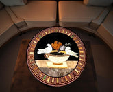 Luxury Black Marble Coffee Table with Pigeon Inlay, Handmade Pietradura Art Table, Semi Precious Stone Home Decor, Luxury Marble Furniture Unique Handicrafts IND