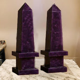 Unique Natural Purple Amethyst Obelisks Set, Handmade Crystal Decor, Healing Stone Gift for Her, Home & Office Decoration Unique Handicrafts IND