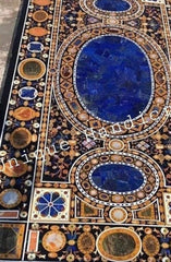 6'x3' Dining Table Top Marquetry Inlay Semi Precious Stones Handmade Pietra Dura Art Home And Living room Decor Unique Handicrafts IND