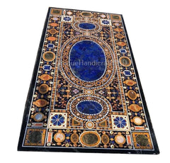 6'x3' Dining Table Top Marquetry Inlay Semi Precious Stones Handmade Pietra Dura Art Home And Living room Decor Unique Handicrafts IND