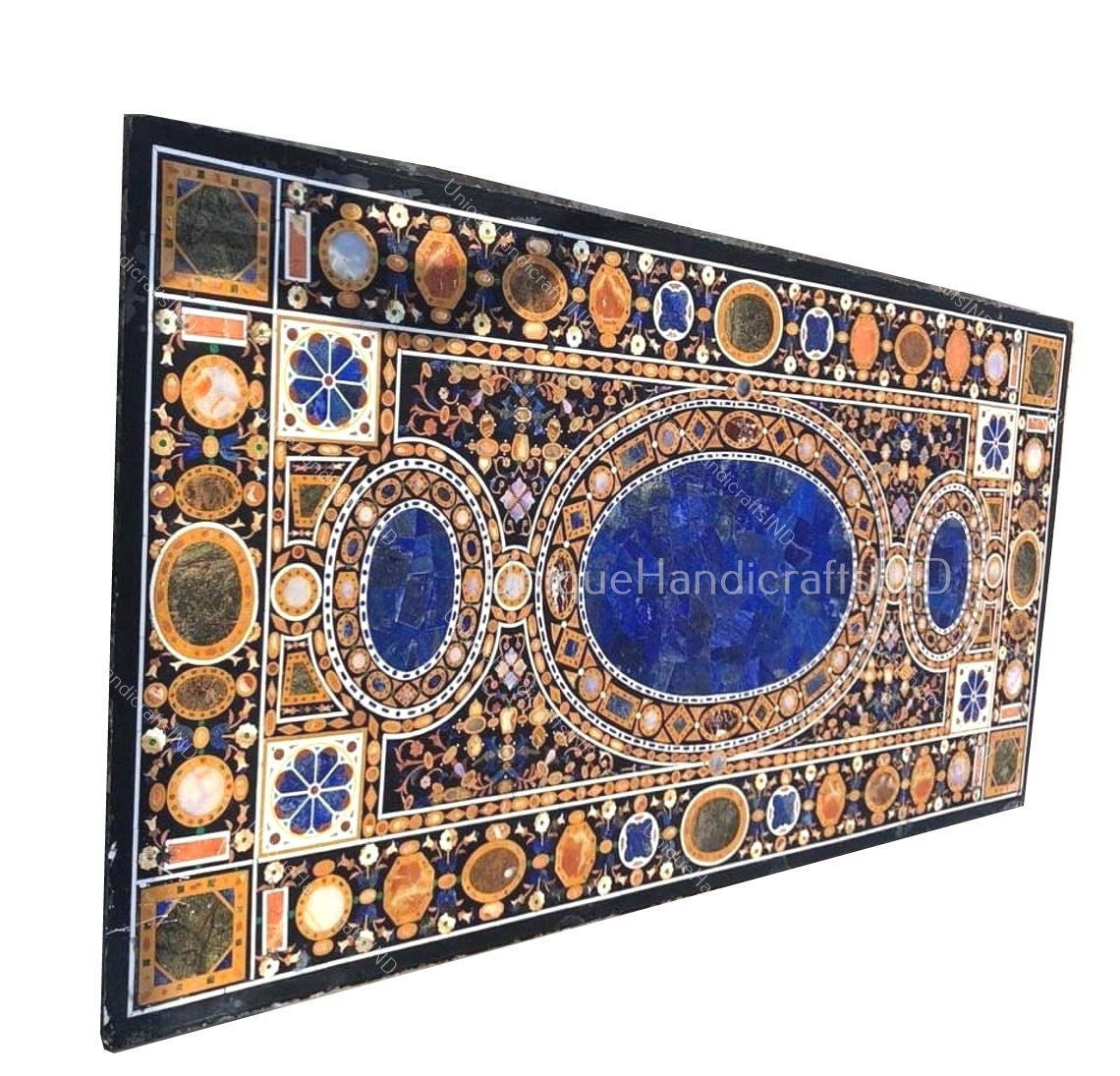6'x3' Dining Table Top Marquetry Inlay Semi Precious Stones Handmade Pietra Dura Art Home And Living room Decor Unique Handicrafts IND