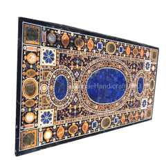6'x3' Dining Table Top Marquetry Inlay Semi Precious Stones Handmade Pietra Dura Art Home And Living room Decor Unique Handicrafts IND