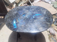 Labradorite Oval Table Top, Stone Coffee Table, Stone Dining Table, Dining Room Furniture, Decorative Table, Kitchen Counter top, Home Decor Unique Handicrafts IND