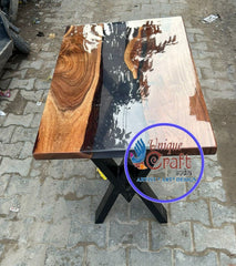 Epoxy River Table With Clear Resin Live Edge /Coffee/ Dining Table, Custom Handmade Furniture Unique Handicrafts IND