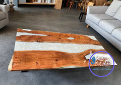 White Epoxy Table | Epoxy Table | Custom Wood Table | Wooden Epoxy Table | Epoxy Furniture | Home Decor | 100% Handmade | Dining Table Unique Handicrafts IND