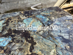 Natural Labradorite Countertop Vanity Slab Handmade Agate Stone Kitchen Countertop Custom Handmade Bathroom & Kitchen Decor Furniture Unique Handicrafts IND