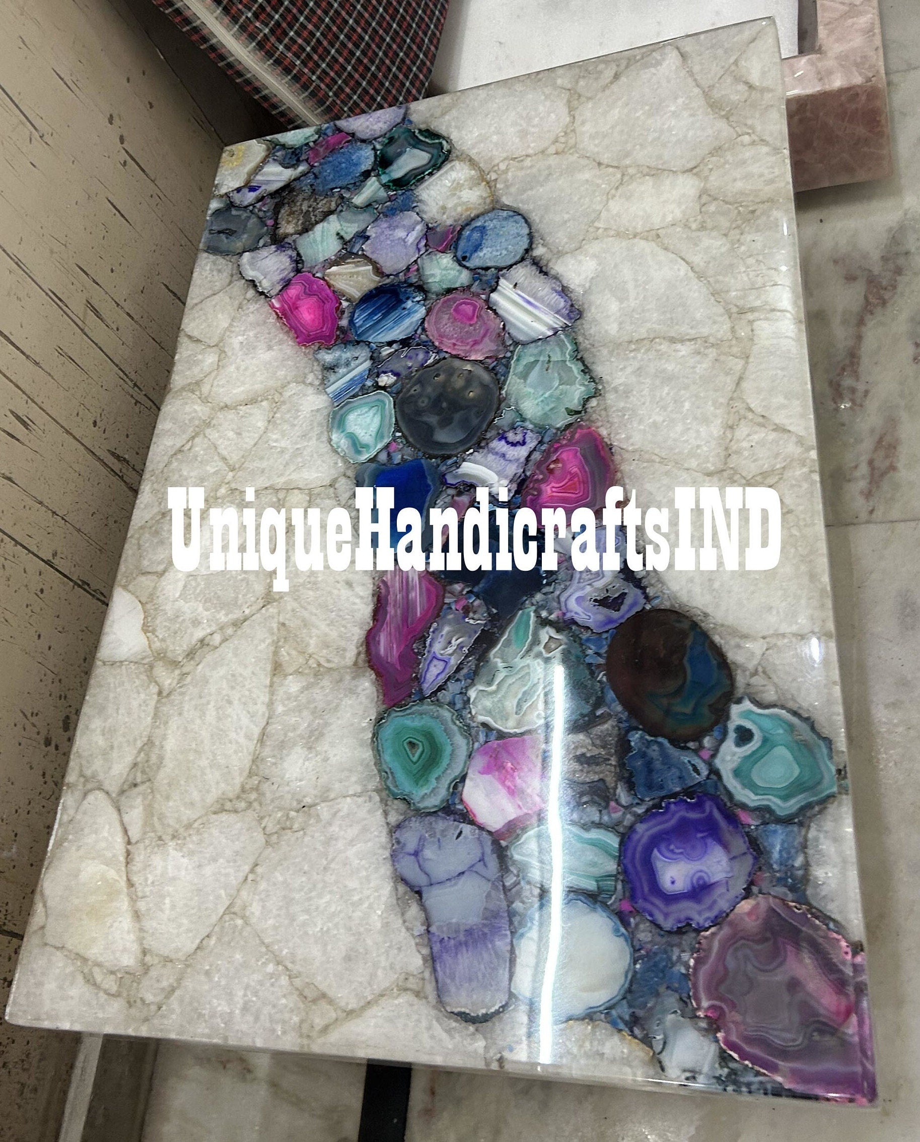 Coffee Table top ,Mix Agate stone  table top,Semi Precious Gemstone Table top ,Handmade Living room Furniture For Home Decor Unique Handicrafts IND