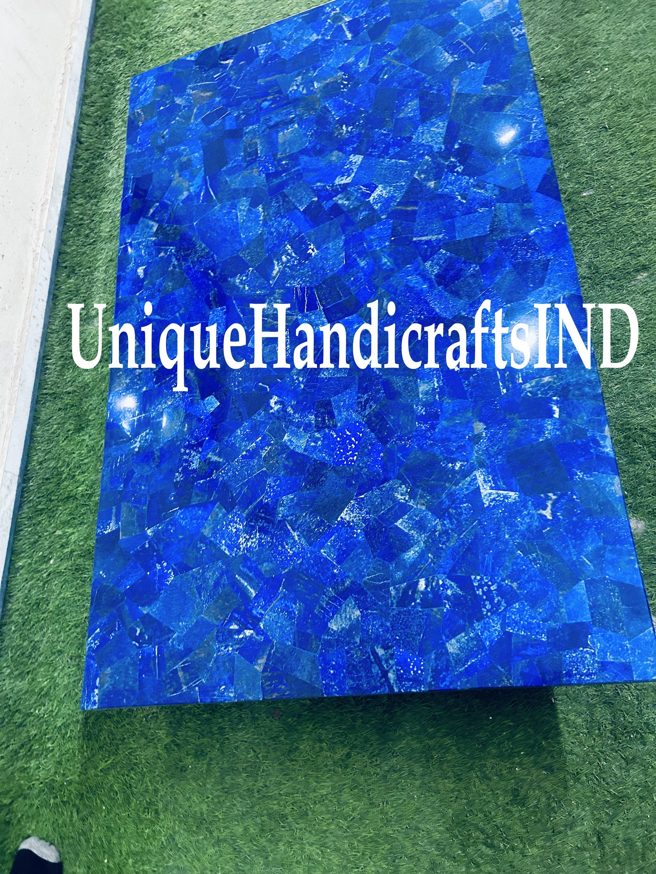 Lapis Lazuli Stone Table – Luxury Slab for Coffee, Dining, or Kitchen Island Countertops Unique Handicrafts IND