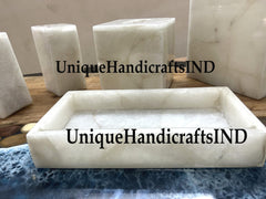 Quartz bathroom set, Stones Bathroom Vanity Accessories, Quartz Bathroom Vanity Set, Bathroom Accessories Set of Agate, Soap Dispenser Set Unique Handicrafts IND