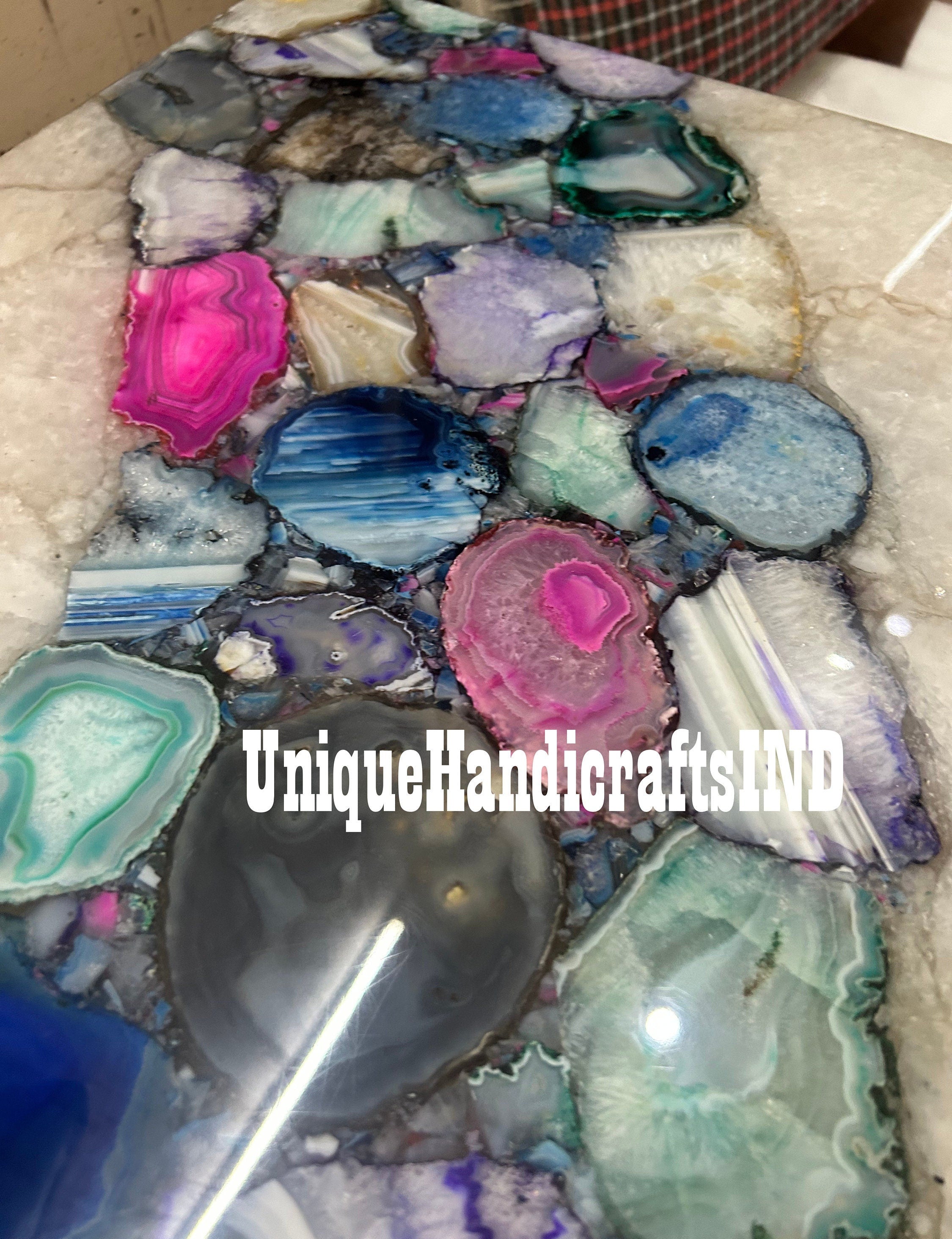 Coffee Table top ,Mix Agate stone  table top,Semi Precious Gemstone Table top ,Handmade Living room Furniture For Home Decor Unique Handicrafts IND