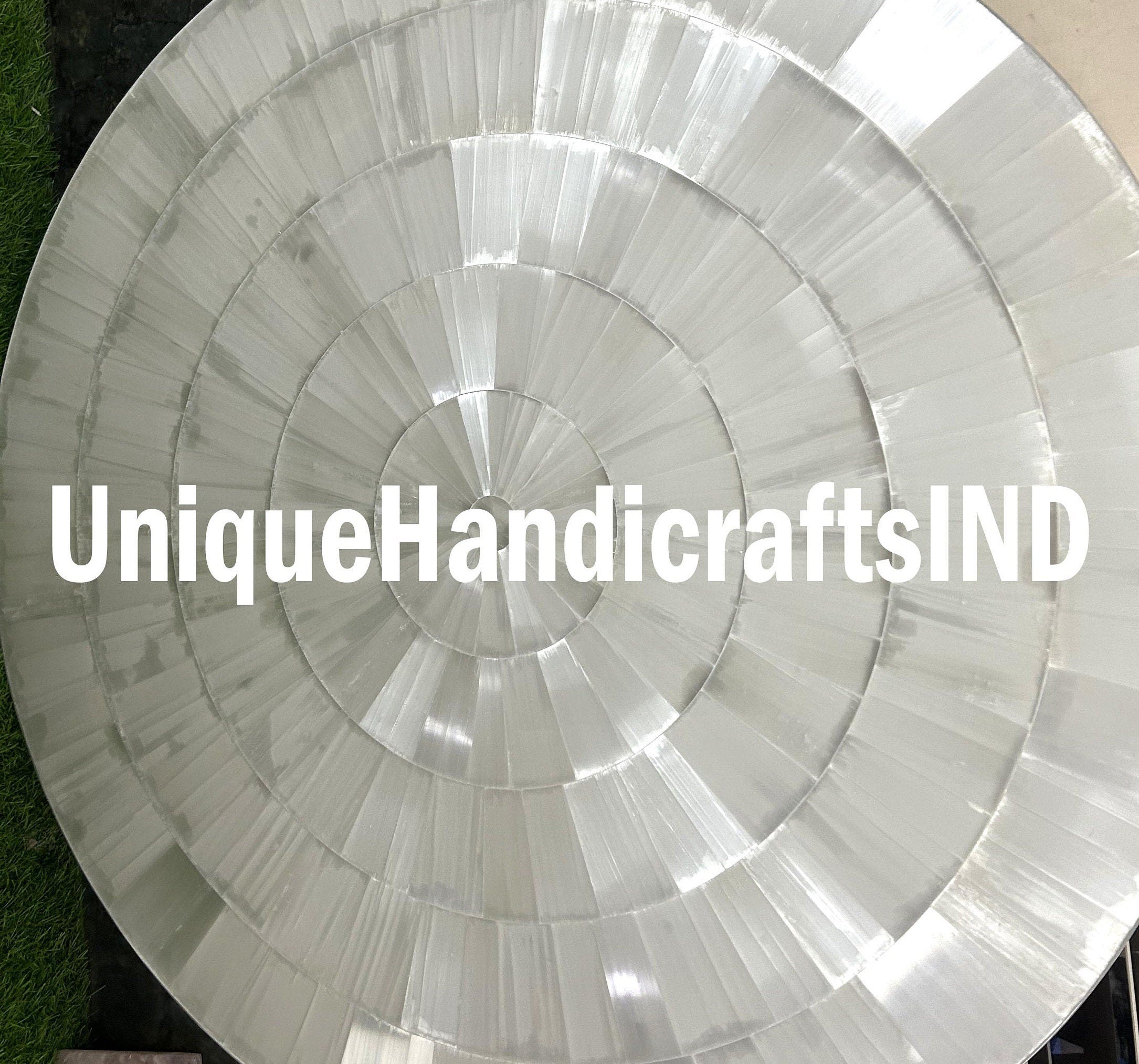 Selenite Coffee Table top ,Selenite Stone Sun Burst Table Top, Luxury Gem Stone Furniture Home & Living Room Decor Furniture Unique Handicrafts IND