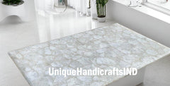 Translucent Kitchen Island, Quartz Kitchen Countertops, Quartz Backlighting, Countertops, Crystal White Agate Stone for Bar Countertop Unique Handicrafts IND