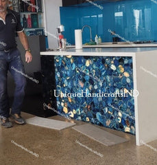 Agate Counter tops , Blue Agate Slab/Counter top  for kitchen, living room, Kitchen Counter Slabs, Bar Countertop Handmade Furniture Decor Unique Handicrafts IND