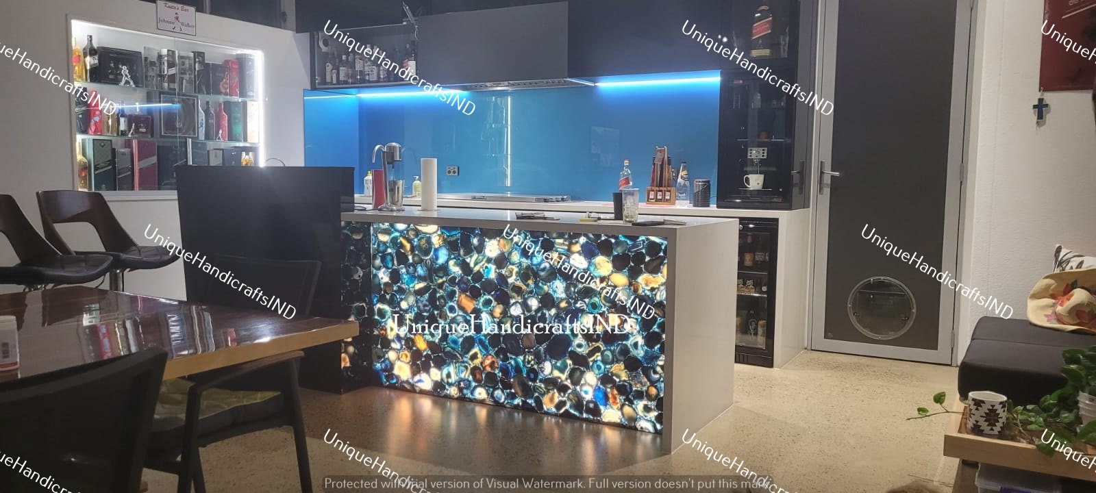 Agate Counter tops , Blue Agate Slab/Counter top  for kitchen, living room, Kitchen Counter Slabs, Bar Countertop Handmade Furniture Decor Unique Handicrafts IND