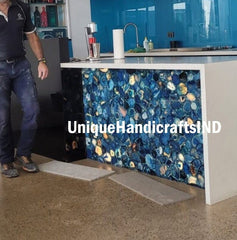 Agate Counter tops , Blue Agate Slab/Counter top  for kitchen, living room, Kitchen Counter Slabs, Bar Countertop Handmade Furniture Decor Unique Handicrafts IND