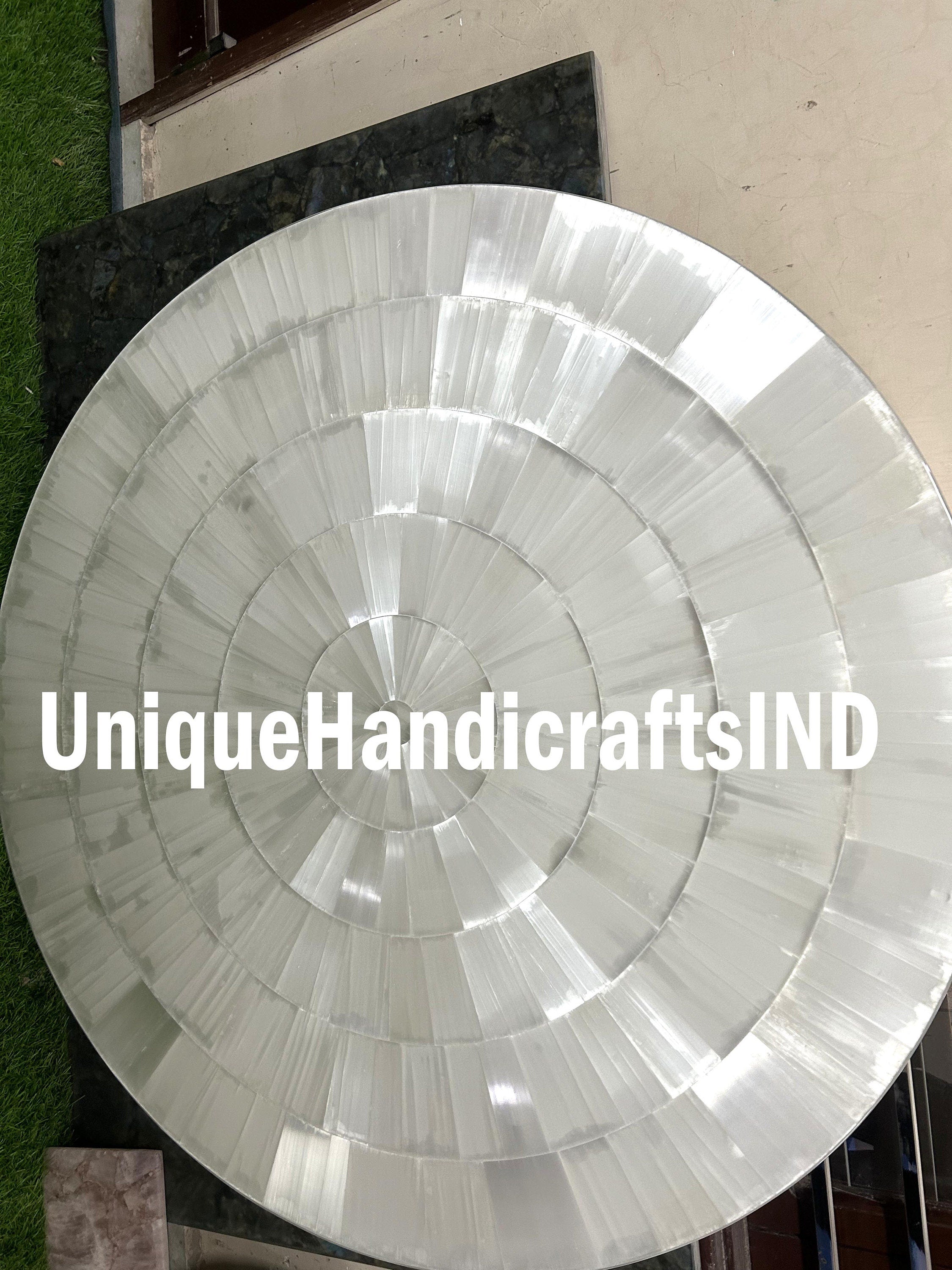 Selenite Coffee Table top ,Selenite Stone Sun Burst Table Top, Luxury Gem Stone Furniture Home & Living Room Decor Furniture Unique Handicrafts IND