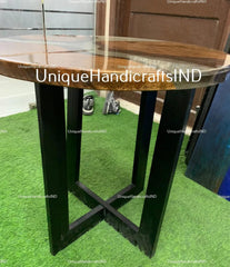 Epoxy Round Table top, Coffee /Side Sofa, center table top , Wood Table ,Custom Order, Epoxy Resin River Table, round Wood Unique Handicrafts IND