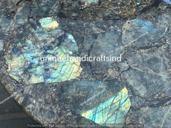Labradorite Table With Metal Leg, Labradorite Kitchen Slab, Round Table, Dining Table, Coffee Table, Luxury Gift For Your Special One Unique Handicrafts IND