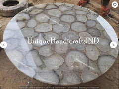 Agate Coffee Table Top/Side Table/Round Corner Table/ Garden Furniture Unique Handicrafts IND